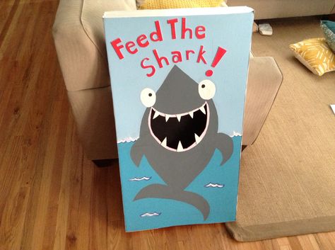 My diy feed the shark bean bag game! Feed The Shark, Bean Bag Game, Shark Activities, Shark Mermaid, Shark Bag, Shark Games, Under The Sea Crafts, Bean Bag Games, Sea Party Ideas