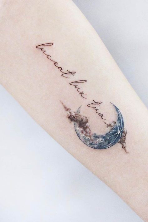 15+ Forearm Tattoos for Women To Inspire in 2023 - Glaminati Forearm Word Tattoo, Forearm Tattoos For Women, Inner Elbow Tattoos, Moon Tattoo Ideas, Unique Forearm Tattoos, Name Tattoos For Moms, Forearm Tattoo Quotes, Tattoo Guide, Outer Forearm Tattoo