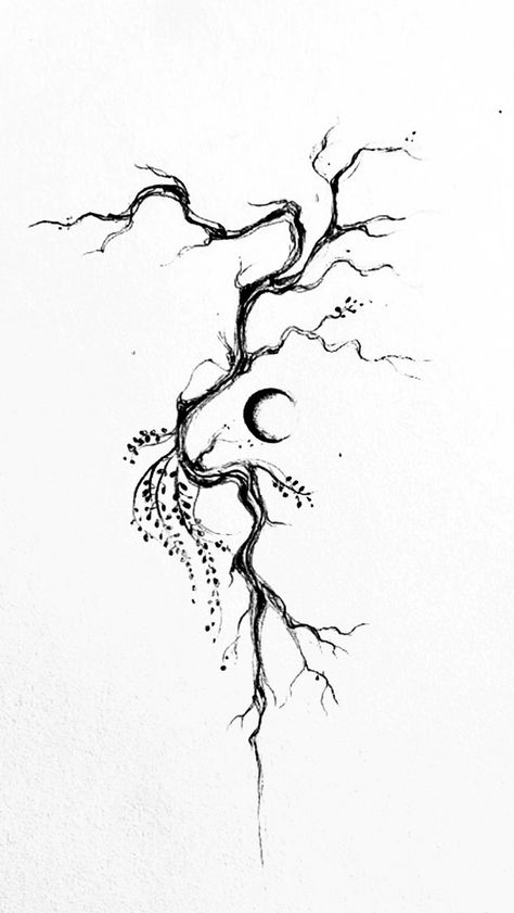 Nervous System Tattoo, Vertical Tattoo Design Men, Tree Branches Tattoo, Scratchy Tattoo, Vertical Tattoo Ideas, Roots Tattoo Ideas, Trees Drawing, Tree Roots Tattoo, Vertical Tattoo