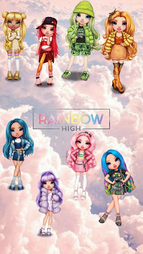 Rainbow High Dolls Wallpaper, Rainbow High Party, Rainbow High Cake, Rainbow High Wallpaper, Rainbow High Birthday Party, Little Mermaid Birthday Cake, Fashion Birthday Party, Rainbow Fan, Doll Birthday Cake