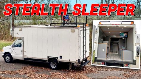 This Box Truck Camper Is So Stealthy You Could Sleep In A Construction Site And Nobody Would Notice - The Autopian Box Truck Camper, School Bus Tiny House, Chevy Corvair, Roof Fan, Queen Memory Foam Mattress, Ford E Series, Box Truck, Vintage Campers Trailers, Vintage Campers