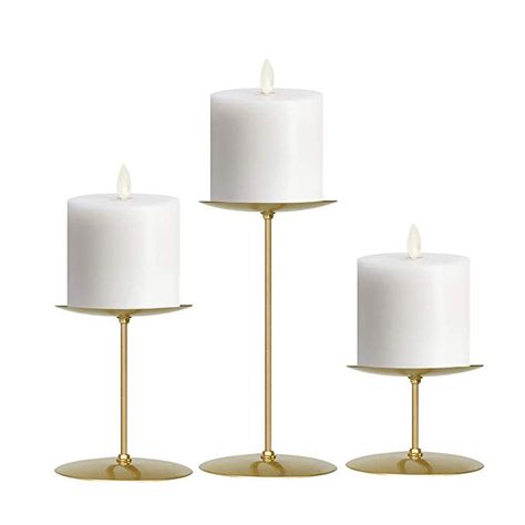 Pillar Candles Fireplace, Candles Fireplace, Gold Pillar Candle Holders, Fireplace Candelabra, Gold Pillar Candles, Ivory Pillar Candles, Home Decoration Wedding, Candle Table Decorations, Metal Candelabra