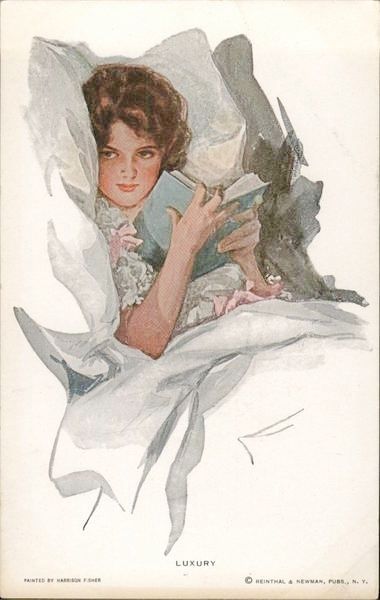 Harrison Fisher, Girls Reading, Thomas Carlyle, Girl Reading Book, Women Reading, People Reading, Reading Art, Gibson Girl, Reading In Bed