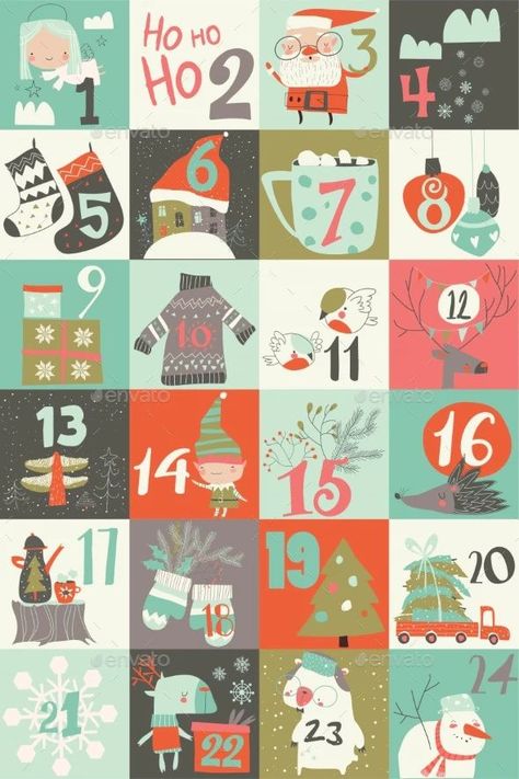 Advent Calendar with Christmas Decoration - Christmas Seasons/Holidays *AD #instagram #templates Instagram Advent Calendar, Calendar Numbers, Instagram Puzzle, Advent Calenders, Calendar Wallpaper, Instagram Christmas, Ig Feed, Christmas Shop, Christmas Advent