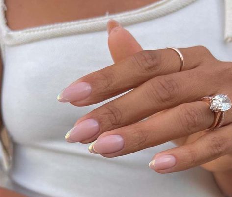 Glazed French Manicure: The Dream Nails of a Minimalist | ND Nails Supply Glazed French Tip Nails, Eid Nails, Gold Gel Nails, Europe 2024, Hello Nails, Simple Gel Nails, Summery Nails, Minimal Nails, French Acrylic Nails