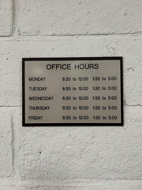 Customizable Office Hours Sign | Monday-Sunday | Personalized Business Hours | Custom Open Times | Modern Office Sign | Home or Work Decor Office Hours Sign, Work Decor, Business Signage, Office Signs, Stylish Fonts, Modern Office, Small Business Owner, Hanging Signs, Work Space