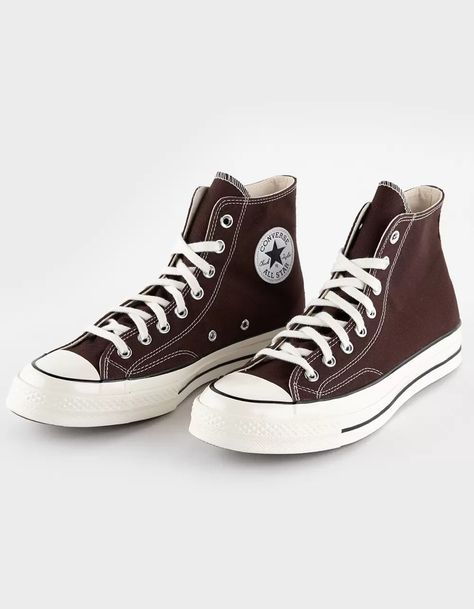 CONVERSE Chuck 70 High Top Shoes - HAZELNUT | Tillys School Outfits Converse, Shoes Back To School, Converse Chuck 70 High Top, Chuck 70 High Top, Brown Converse, Flannel Sweatshirt, Goth Shoes, Converse Chuck 70, Chuck 70