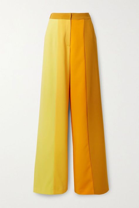 Christopher John Rogers, Miu Miu Dress, Colorblock Pants, Purple Outfit, Purple Outfits, Spring Summer Trends, Next Fashion, Yellow Tones, Cotton Maxi