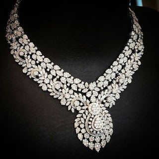 Bridal Diamond Necklace Design, Latest Diamond Jewellery, Elegant Pearl Jewelry, Beautiful Diamond Necklace, Bridal Diamond Necklace, Real Diamond Necklace, Diamond Jewelry Set, Wedding Diamond, Diamond Necklace Designs