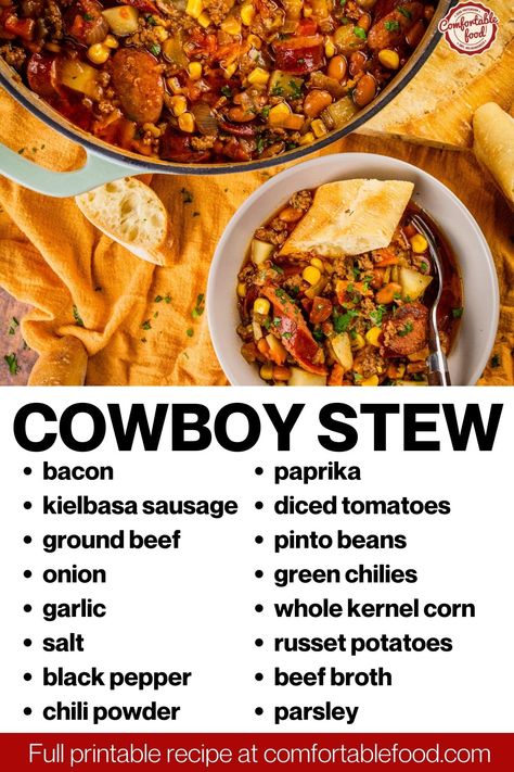 Cowboy Stew Recipe, Texas Cowboy Stew, Stew Recipes Crockpot, Cowboy Stew, Dinner Recipes Chicken, Texas Cowboy, Dinner Recipes For Two, Smoked Meat, Recipes For Two