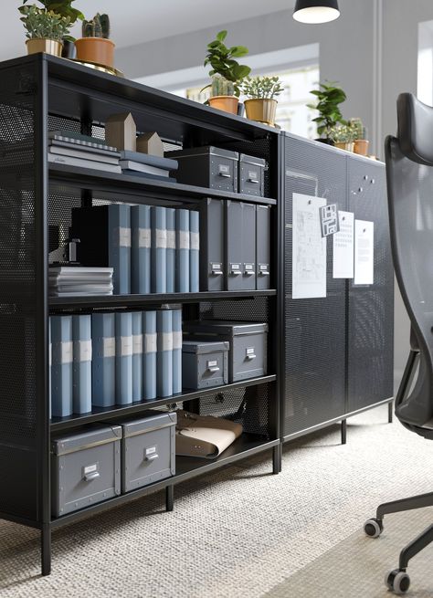 The plant-friendly, open agency - IKEA Ikea Bekant Desk, Ikea Malaysia, Ikea Bekant, Ergonomic Office Furniture, Ikea Office, Industrial Office Design, Cool Office Space, Office Shelving, Office Shelf