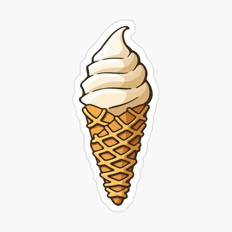 Vanilla ice cream in a waffle cone // stickers, ice, cream, waffle, cone, dessert, food, sweet, ice cream, vanilla, cafe, milk, summer, frozen, cold, style, lifestyle, popular, trending, creative, funny, cute, cartoon, doodle, outline, colorful, hand drawn, design, DIY, aesthetic, vsco, tumblr Ice Cream Stickers Aesthetic, Stickers Ice Cream, Ice Cream Aesthetic, Ice Cream Vanilla, Cone Dessert, Ice Cream Waffle, Ice Cream Cartoon, Ice Cream Sticker, Ice Cream Waffle Cone