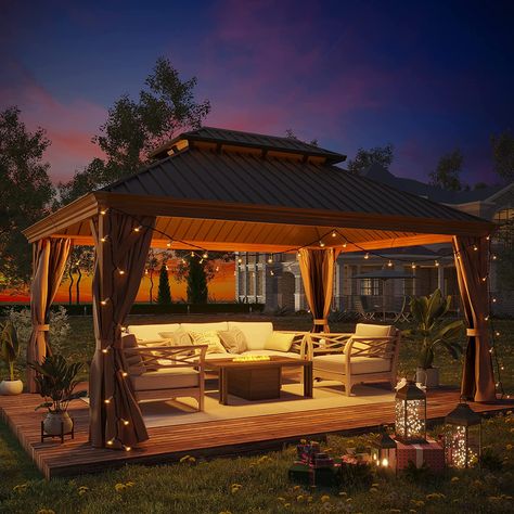 Bbq Garden, Steel Gazebo, Hardtop Gazebo, Canopy Shelter, Patio Curtains, Gazebo Canopy, Backyard Furniture, Pergola Canopy, Family Summer