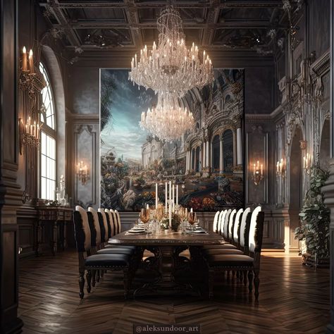 Simple Double Bed Design Fantasy Meeting Room, Fantasy Palace Interior, Bedroom Bed Design Modern, Modern Bed Furniture, Gothic Dining Room, Homey House, Castle Rooms, House Interior Design Ideas, Luxury Home Interior