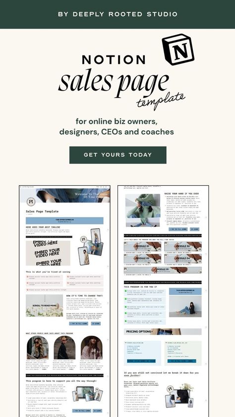 Notion Website Design, Notion Landing Page, Sell Notion Templates, Notion Blog Template, Notion Blog, Notion Business Template, Notion Website, Business Agenda, Sales Page Template