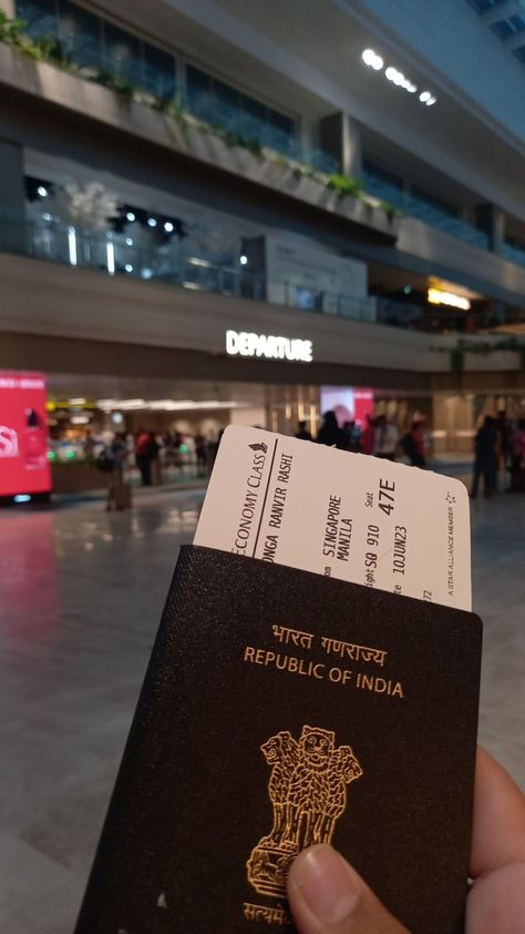 Indian Passport Snaps, Indian Passport With Tickets, Indian Passport Aesthetic, Indian Passport Picture, Passport Snap, Passport Aesthetic, Indian Passport, Dubai Tickets, Creative Snapchats