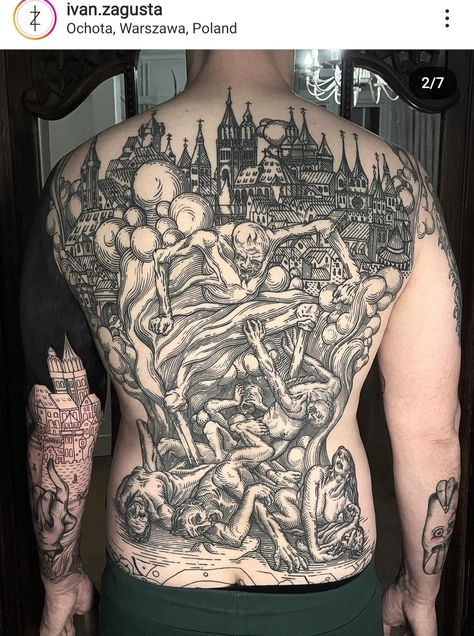 Arm Layout For Tattoo, Woodcut Back Tattoo, Medieval Back Tattoo, Castle Back Tattoo, Cathedral Back Tattoo, Etching Tattoo Sleeve, Medieval Tattoo Sleeve, Etch Tattoo, Midevil Tattoos