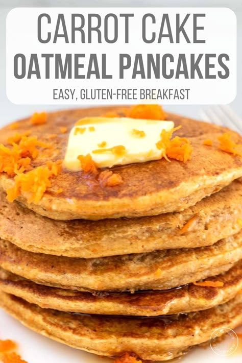 Vegan Carrot Cake Pancakes, Healthy Carrot Pancakes, Carrot Oat Pancakes, Carrot Cake Pancakes Easy, Carrot Cake Pancakes Healthy, Carrot Pancakes Recipe, Carrot Pancakes For Baby, Healthy Carrot Cake Oatmeal, Carrot Pancakes