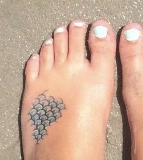 Mermaid Ankle Tattoo, Beach Tats, Mermaid Scales Tattoo, Beach Tattoos, 2024 Tattoo, Mermaid Tattoo Designs, Scale Tattoo, Sweet Tattoos, Beach Tattoo