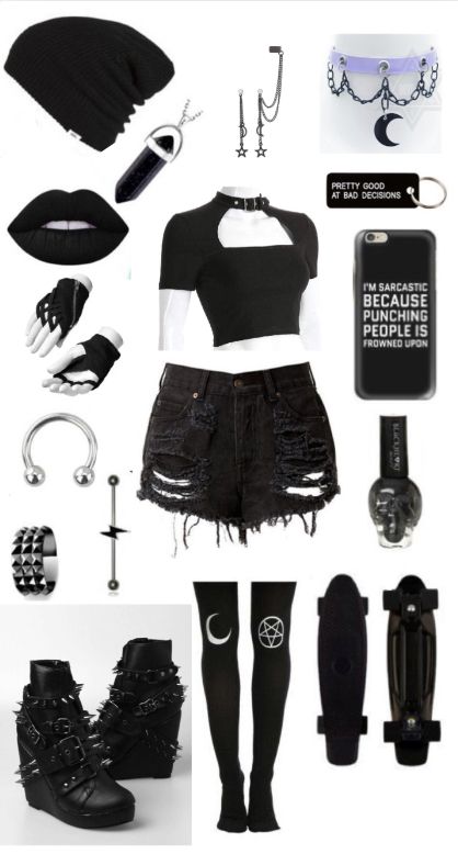 Emo Rap Concert Outfit, Gothic Emo Outfits, Emo Outfits Girl, Black Emo Outfits, Emo Night Outfit, Gothic Clothes Women, Emo Girl Outfits, Cute Gothic Outfits, Emo Style Outfits