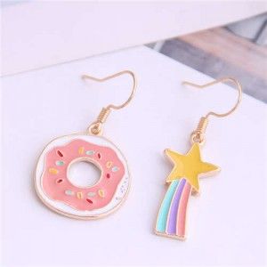 Cute Doughnut, Small Cartoon, Mismatch Earrings, Korean Fashion Cute, Crystal Hair Accessories, Cheap Earrings, Sweet Earrings, Daily Holidays, Hair Band Accessories