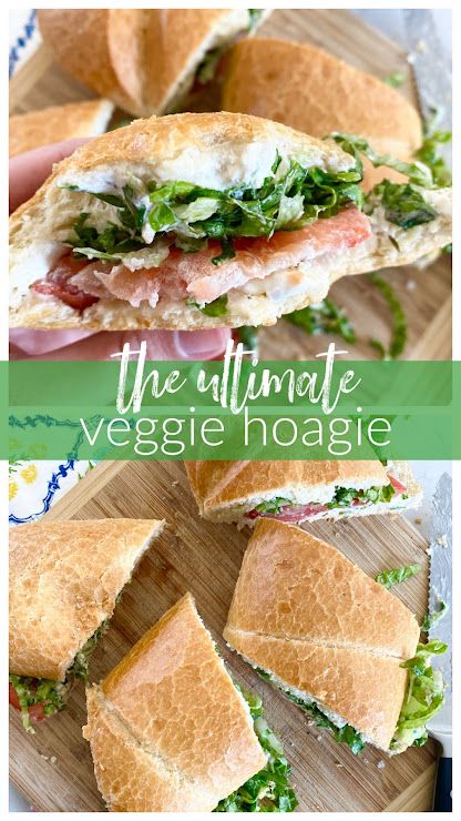 Veggie Sub Sandwich, Italian Hoagies, Veggie Sandwich Ideas, Vegan Hoagie, Veggie Hoagie Sandwich, The Ultimate Veggie Sandwich, Homemade Italian Hoagies, Veggie Hoagie, Vegetarian Hoagie