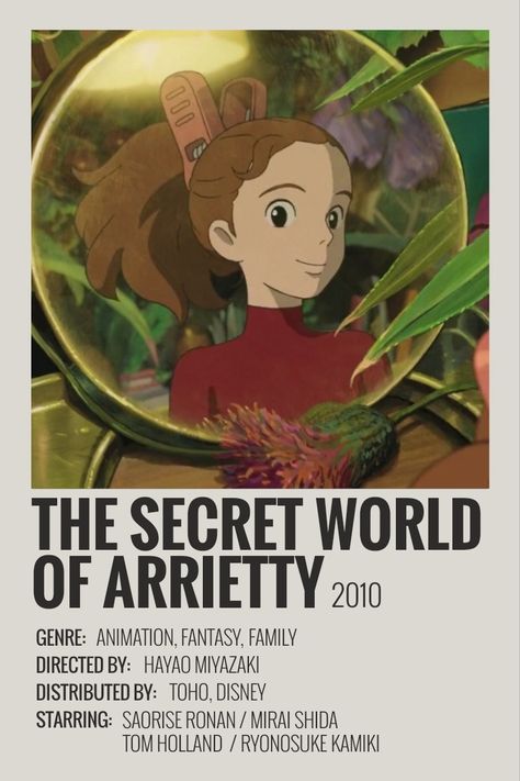 studio ghibli the secret world of arrietty aesthetic minimalist polaroid poster Secret World Of Arrietty Aesthetic, The Secret Life Of Arrietty, Arrietty Aesthetic, Studio Ghibli Movie List, Anime Watchlist, The Secret World Of Arrietty, Minimalist Polaroid Poster, Secret World Of Arrietty, Drama Tv