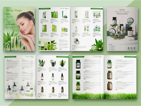 Cosmetics Products Catalog or Brochure Template by Khan Asma Akther on Dribbble Catalog Design Inspiration, Beauty Brochures, Catalog Cover Design, Catalogue Design Templates, Catalog Design Layout, Product Catalog Template, Catalogue Layout, Brochure Design Layout, Catalog Cover