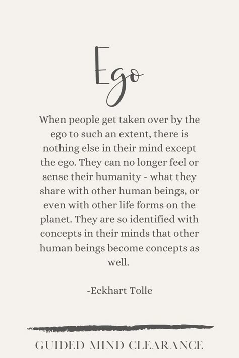 Elkhart Tolle, Ego Vs Soul, Eckart Tolle, Eckhart Tolle Quotes, Ego Quotes, Inspirational Board, Awakening Quotes, Lifestyle Quotes, Online Therapy