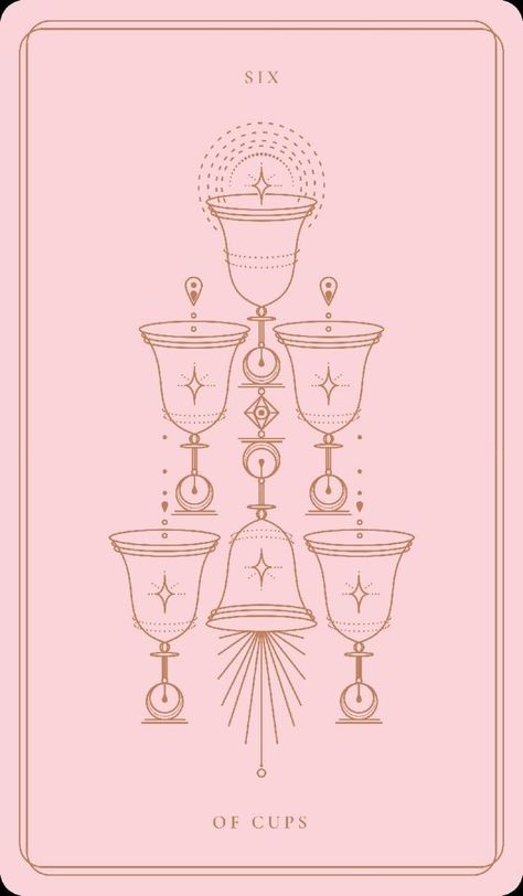 6 of cups Horoscope Wallpaper, Four Of Cups, Aesthetic Cards, Wallpapers Rosa, Tarot Divination, Hanged Man Tarot, Soul Cards, The Lovers Tarot Card, Cups Tarot