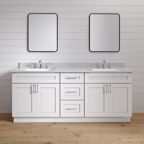 80 White Shaker Bathroom Vanity 80 Inch Double Sink - Etsy Gray Shaker Bathroom Vanity, White Shaker Bathroom Cabinets, White Shaker Bathroom Vanity, Shaker Bathroom, Shaker Bathroom Vanity, White Shaker Cabinet, Vanity With Drawers, Bathroom Vanity Drawers, Semi Custom Cabinets