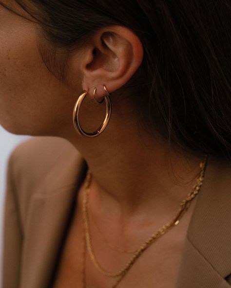 Hey Harper on Instagram: “We are crazy about hoops and these are perfect! Not too heavy and amazing for layering 😏” Hey Harper Earrings, Hey Harper, Be Perfect, Layering, Hoop Earrings, On Instagram, Instagram