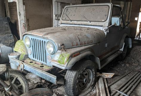 This 1984 Jeep CJ7 Laredo was parked for 30 years before being discovered in an Ohio barn and removed for restoration. #Jeep Laundry List, Vintage Jeep, Crank Windows, Jeep Cj7, Path To Success, Jeep Cj, Convertible Top, Previous Life, Fender Flares