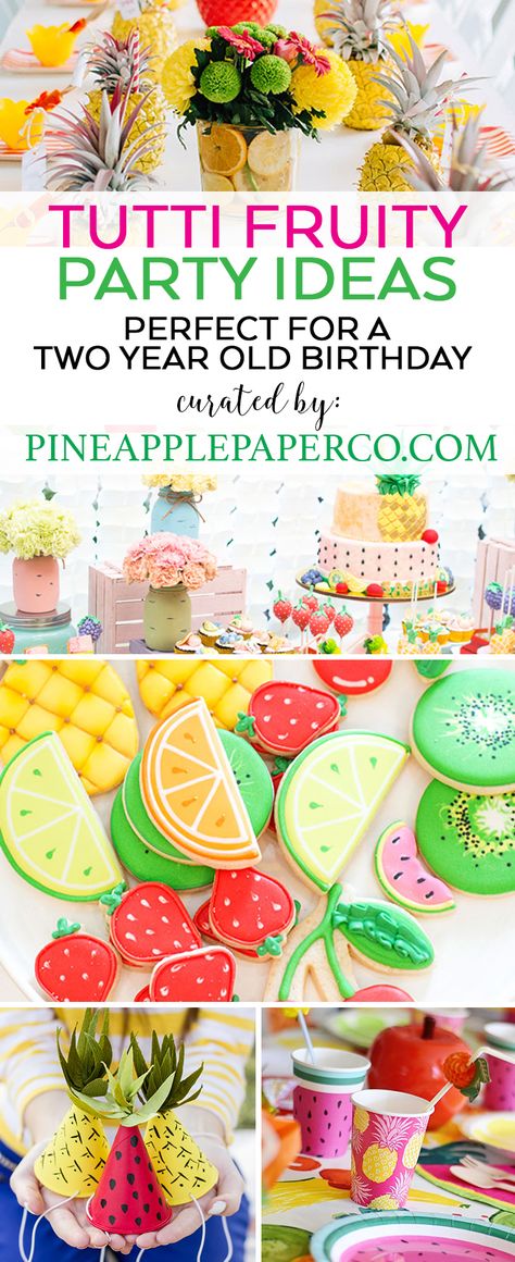 Two-tti Fruity Party Ideas curated by Pineapple Paper Co. for the perfect Tutti Frutti themed birthday party! #tuttifruity #twottifruity #twottifrutti #fruitypartythemes #secondbirthday #summerpartyideas Fruity Party Ideas, Tutti Fruity Party, Fruity Party, Twotti Fruity, Two Year Old Birthday, Tutti Frutti Birthday Party, Tutti Frutti Party, Fruit Birthday Party, 2nd Birthday Party For Girl