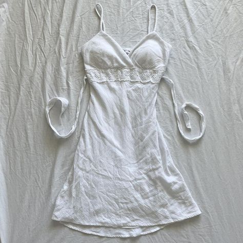 2000s coquette fairy babydoll dress in white with... - Depop Babydoll Dress Outfit Winter, White Y2k Dress, White Coquette Dress, Coquette White Dress, Coquette Sundress, Dresses Coquette, Coquette Dresses, Laufey Concert, Babydoll Dress Outfit