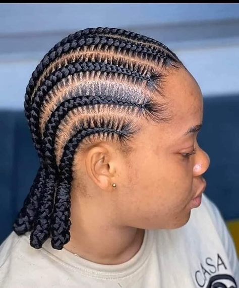 Hairstyles For Heat, All Back Hairstyle, Braids Stitch, Stitch Braid, Latest Braided Hairstyles, Cornrows Natural Hair, Quick Braids, Biracial Hair, Short Box Braids Hairstyles