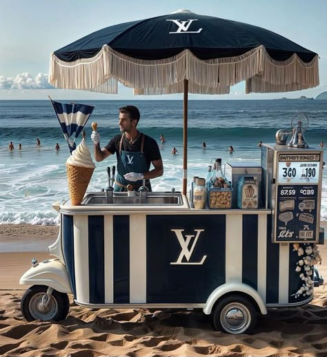 Ice Cream Golf Cart, Beach Brand Activation, Ice Cream Bike Cart, Ice Cream Kiosk Design, Beach Food Truck, Beauty Activation, Jewellery Kiosk, Waffle Cart, Ice Cream Trolley