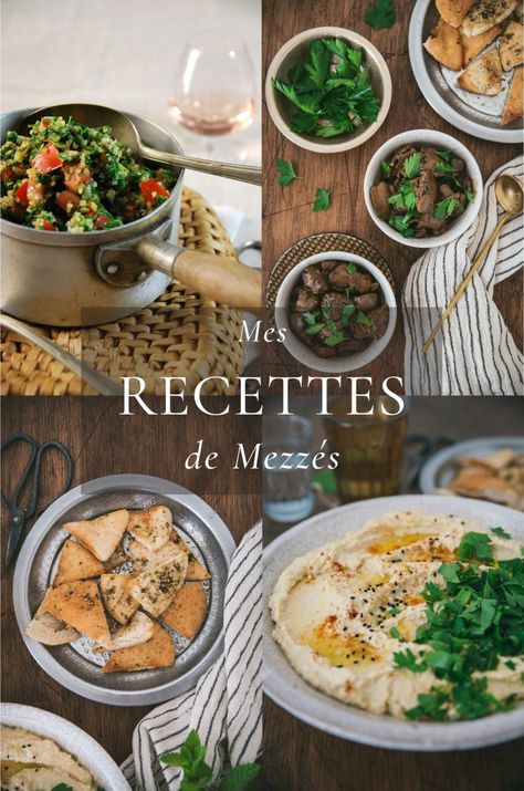 Recettes pour plateau de mezzé libanais - Comment faire ? Platter Recipes, Mezze Platter, Samosa, Fun Snacks, Hummus, Feta, Cooking Recipes, Snacks, Ethnic Recipes