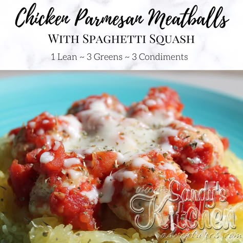 Medifast Recipes, Chicken Parmesan Meatballs, Lean Protein Meals, Parmesan Meatballs, Lean And Green, Parmesan Recipes, Lean Meals, Lean And Green Meals, Spaghetti Squash Recipes