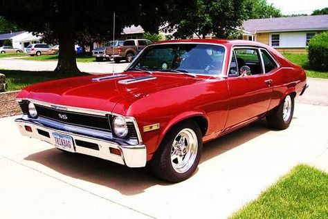 Cherry Red color... Chevy Nova Ss, Chevy Ss, Gm Car, Chevy Muscle Cars, Car Chevrolet, Chevrolet Nova, Chevy Nova, Old School Cars, Chevelle Ss