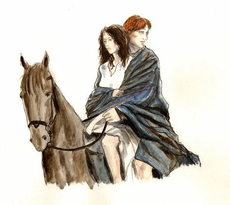 Outlander - Jamie and Claire by LittleSeaSparrow.deviantart.com on @DeviantArt Outlander Artwork, Claire And Jamie, Outlander Art, Outlander Fan Art, Outlander Tv Series, Outlander Book, Outlander Jamie, Outlander Tv, Outlander Fan