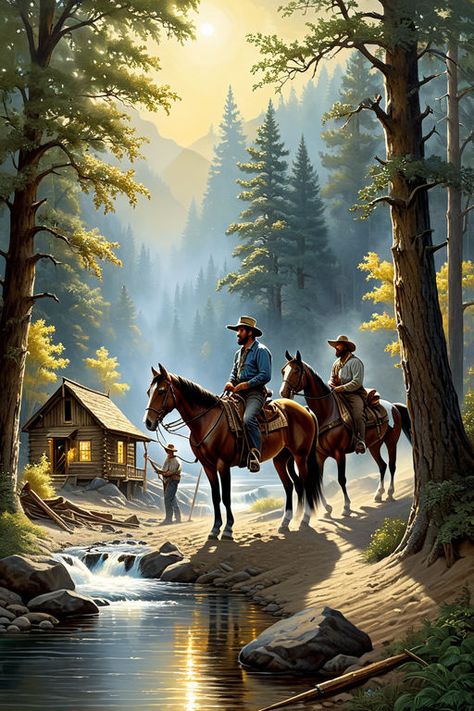 Western Art Paintings, Farm Scene Painting, Thomas Kincaid, Animal Photography Wildlife, Gold Miners, Native American Warrior, Nature Iphone Wallpaper, Art Deco Nails, Black Couple Art