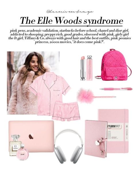 Princess Aesthetic Pink, Pink Aesthetic Fashion, Aesthetic Princess, Pink Academia, Dior Girl, Pink Pens, Elle Woods, Legally Blonde, Pink Girly Things