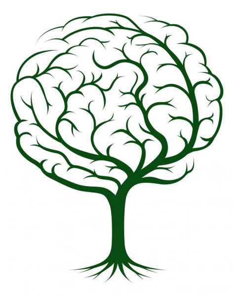 Education Psychology Symbol, Brain Tattoo, Tree Of Knowledge, Brain Illustration, Brain Art, Tree Logos, Tree Illustration, Human Brain, Stock Photography Free