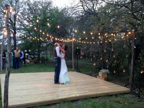 Night Wedding Theme, Starry Night Wedding Theme, Truck Garden, Outdoor Dance Floors, Wedding Reception Lighting, Starry Starry Night, Starry Night Wedding, Backyard Reception, Diy Wedding Reception