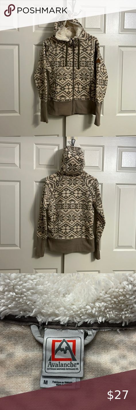 S8- Avalanche Outdoor Inspired Apparel Co. Fair Isle Hoodie Jacket Size Medium Camera Flash, Fair Isle, Hoodie Jacket, Happy Shopping, Flash, Size Medium, Blazer, Outfit Inspo, Plus Fashion