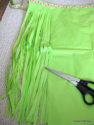 Grass skirt - made from a plastic table cloth - for Encampment talent show. Tropisk Fest, Plastic Table Cloth, Hawaii Theme, Aloha Party, Grass Skirt, Hawaiian Luau Party, Luau Birthday Party, Hawaiian Birthday Party, Moana Birthday Party