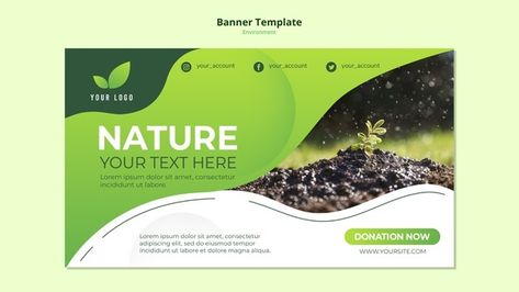 Banner template concept of nature | Free Psd #Freepik #freepsd #banner #design #template #green Agriculture Banner Design, Cleaners Logo, Agriculture Design, Architecture Photography Buildings, Agriculture Projects, Template Green, Banner Web, Graphic Design Brochure, Facebook Cover Template