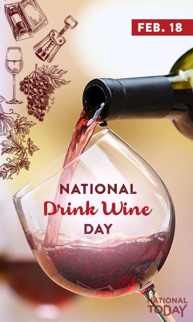 For National Drink Wine Day on Feb. 18, we get out our corkscrews, let the wine flow, and reflect on this healthy, historical beverage that also makes us tipsy. Celebrate Drink Wine Day at: http://nationaltoday.com/us/national-drink-wine-day/ National Drink Wine Day, Drink Wine Day, Wine Meme, Coffee With Alcohol, Wine Quotes Funny, Corkscrews, Types Of Wine, Vegetable Drinks, Wine Quotes