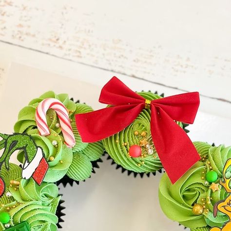 Grinch Themed Cupcakes, Grinch Cupcakes Ideas, Mint Ganache, Grinch Cupcakes, White Chocolate Ganache Filling, Weeks Till Christmas, Grinch Baby, Grinch Birthday, Home Bakery Business